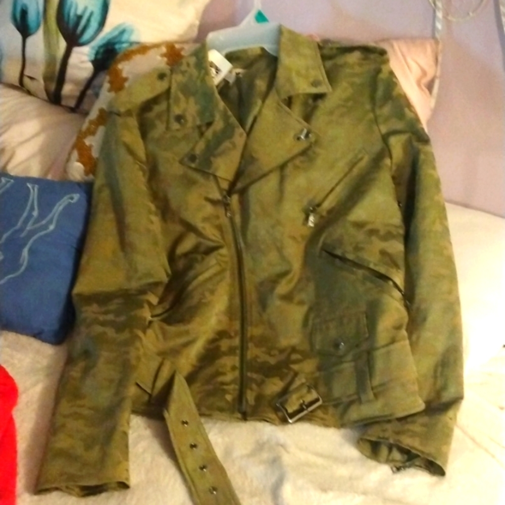 anne klein camo jacket